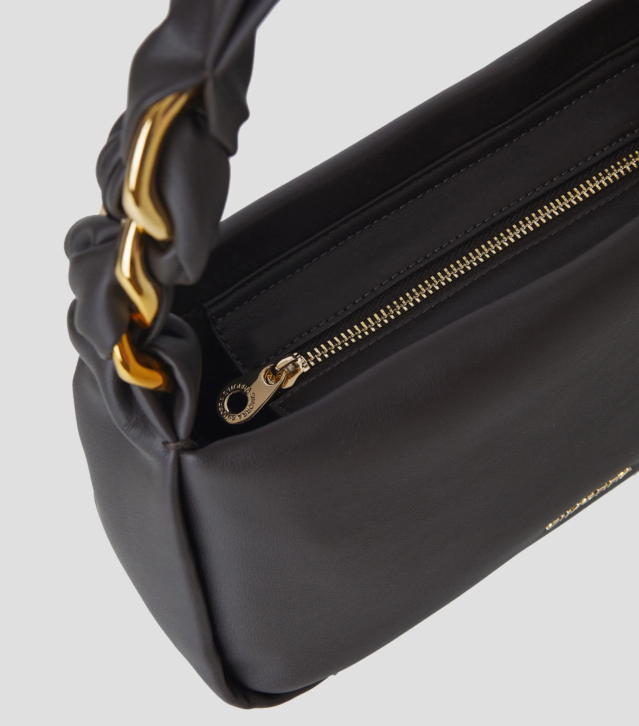 Simorra Bolso shoulder café en piel Chainut Mujer