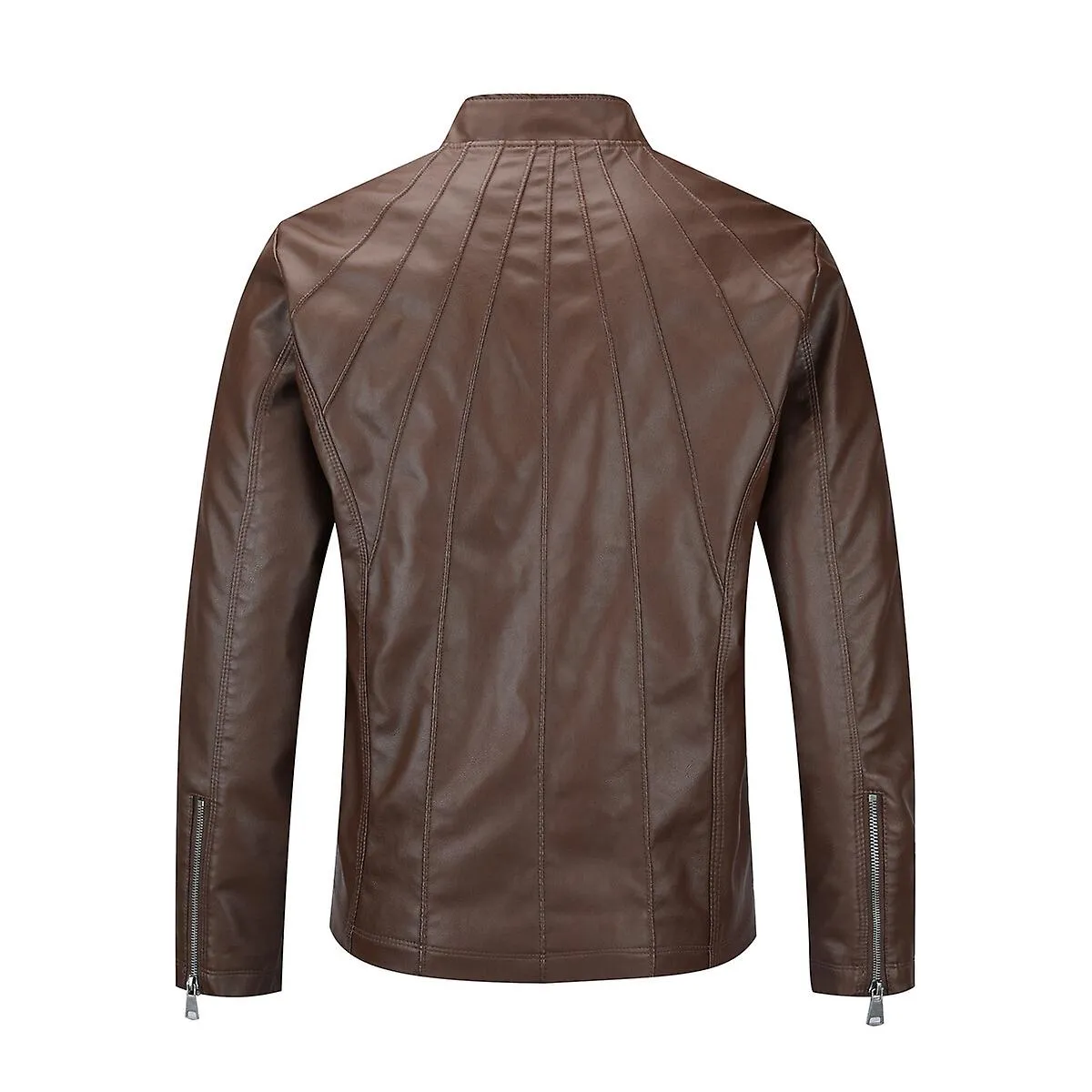 Sliktaa Chaqueta de cuero sintético bomber suave casual para hombre