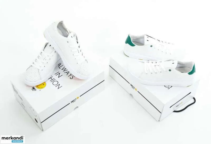 SMILEY  COLECCIóN DE ZAPATOS MIXTOS AL POR MAYOR PARA HOMBRE Y MUJER  12 PARES POR PAQUETE