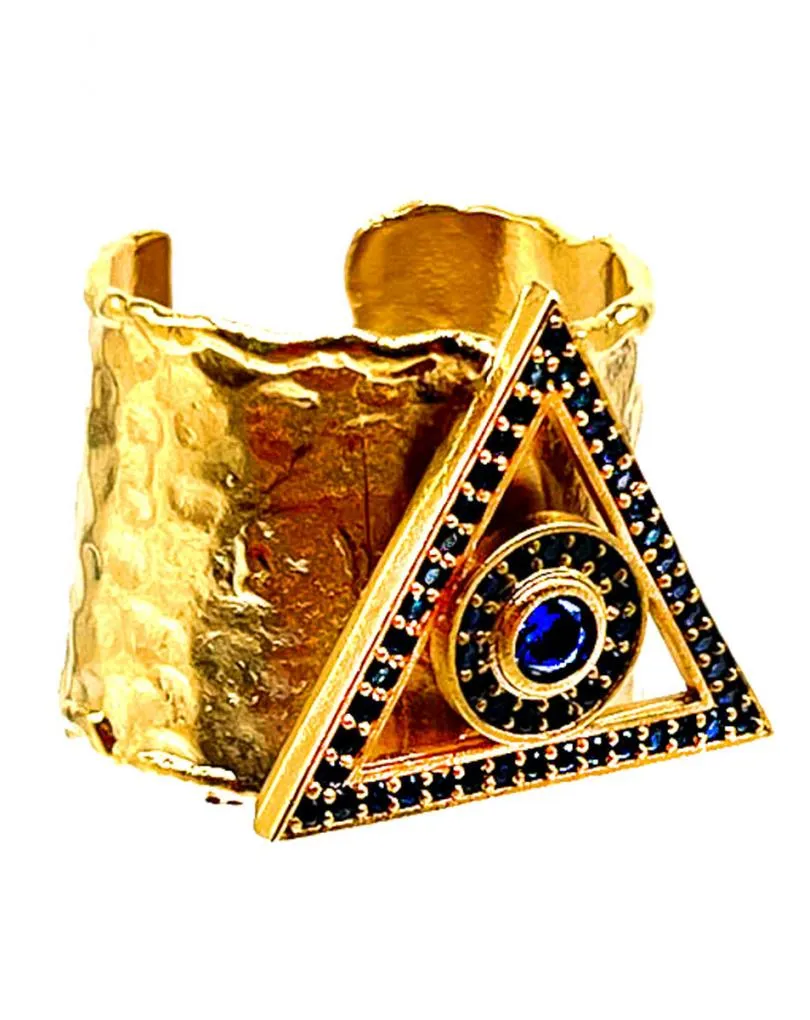 SORTIJAS DORADAS ORIGINALES CON DISEÑO DE TRIANGULO