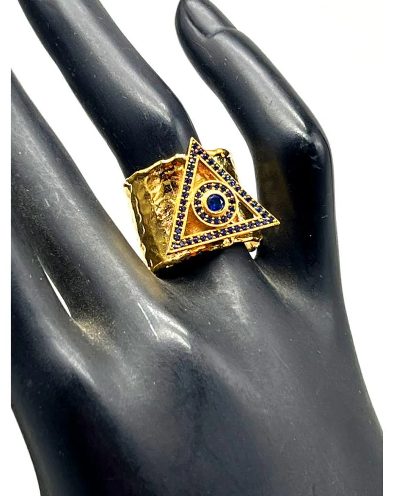 SORTIJAS DORADAS ORIGINALES CON DISEÑO DE TRIANGULO