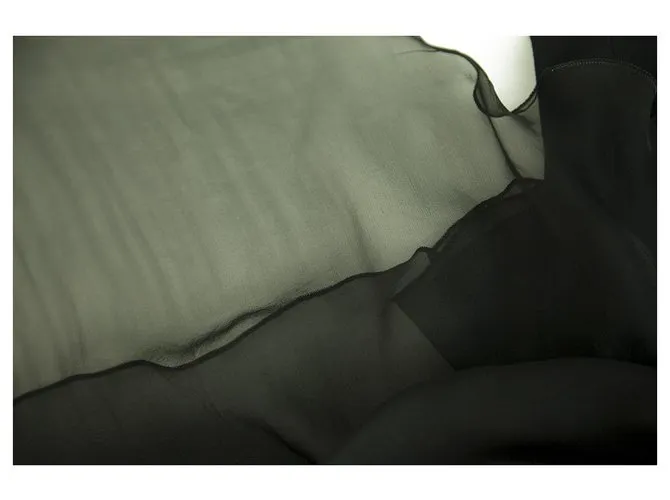 Stephan Janson Capa visera de seda viscosa negra Mini longitud Tamaño del vestido de noche 42 Negro 