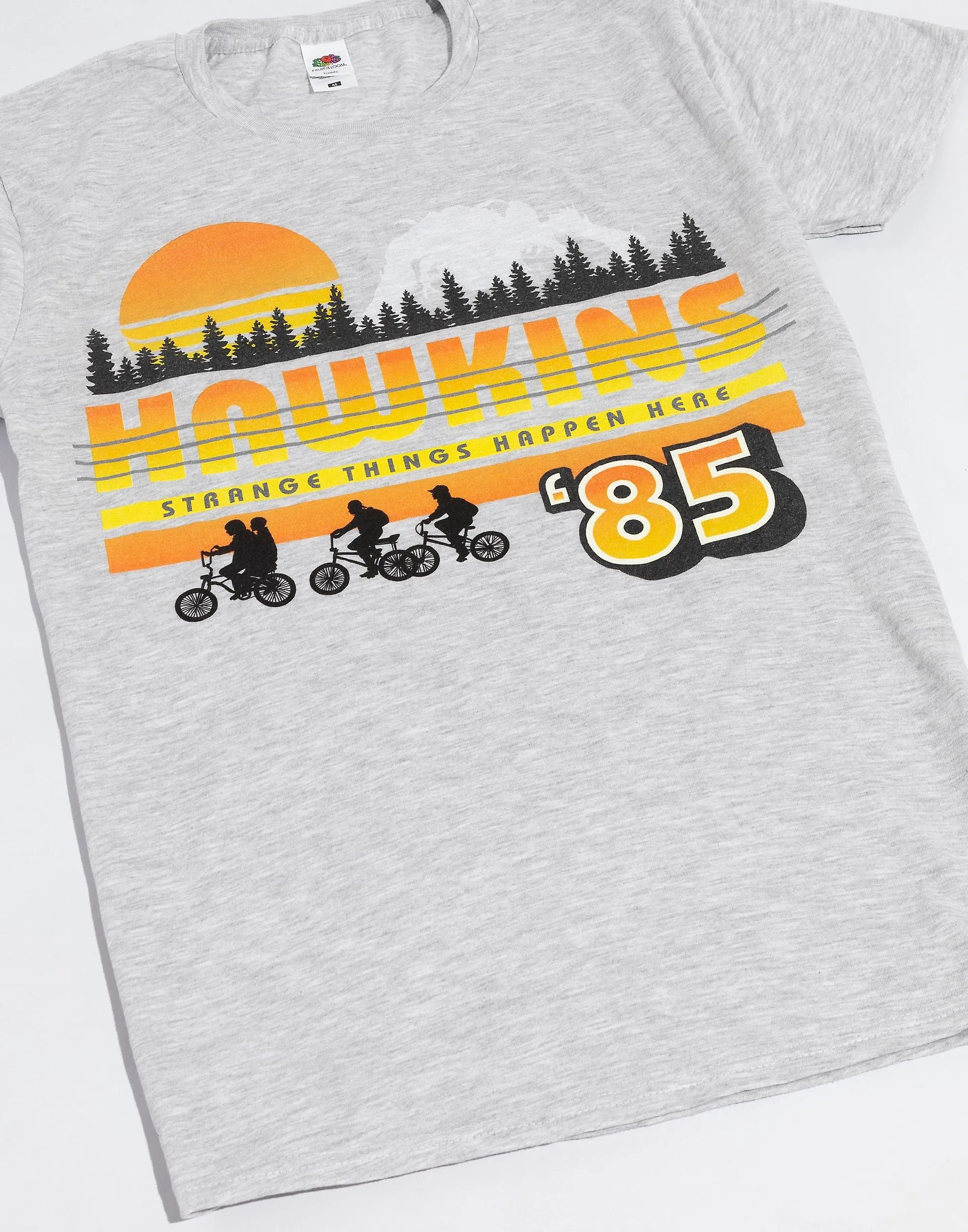 Stranger Things Camiseta de manga corta para hombre gris
