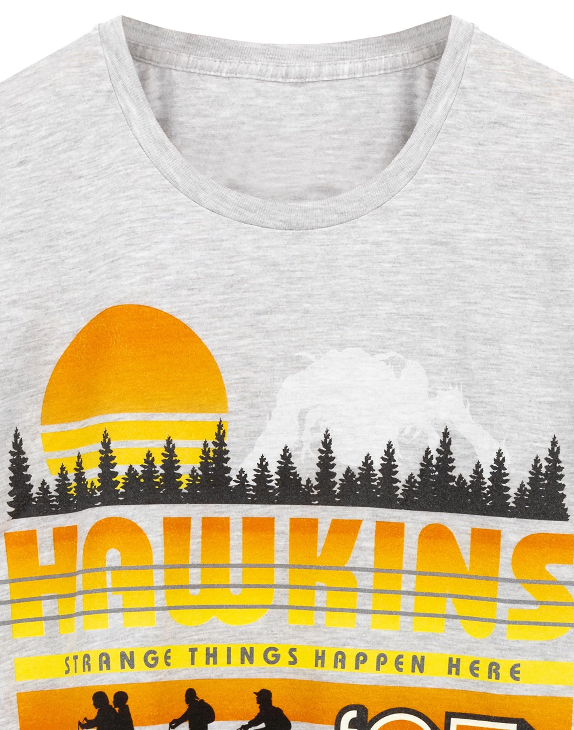 Stranger Things Camiseta de manga corta para hombre gris