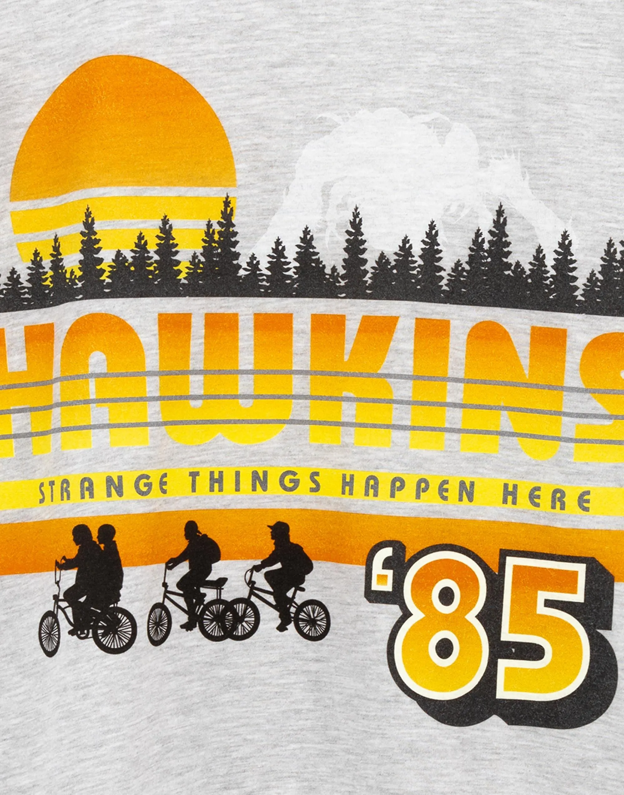 Stranger Things Camiseta de manga corta para hombre gris