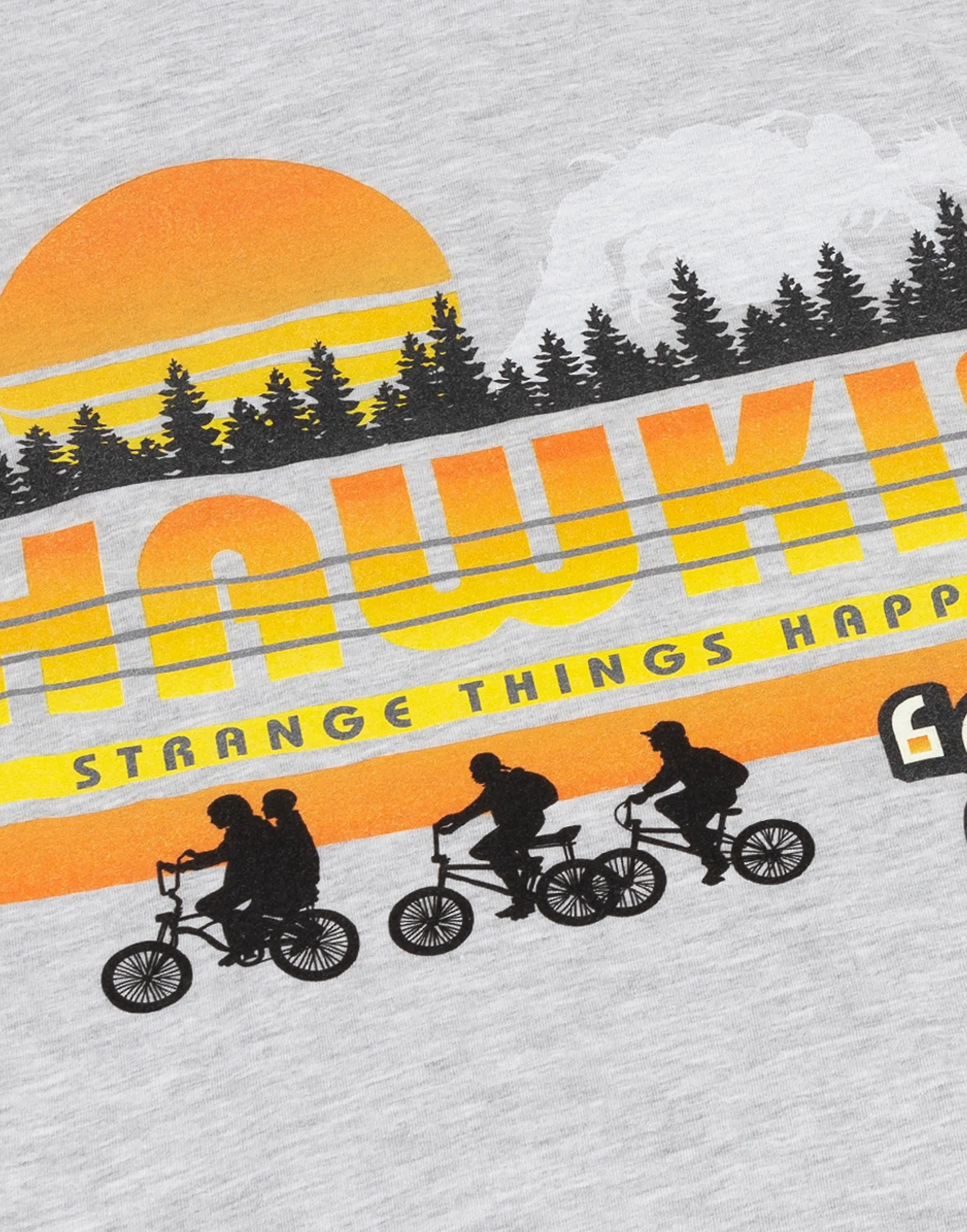Stranger Things Camiseta de manga corta para hombre gris