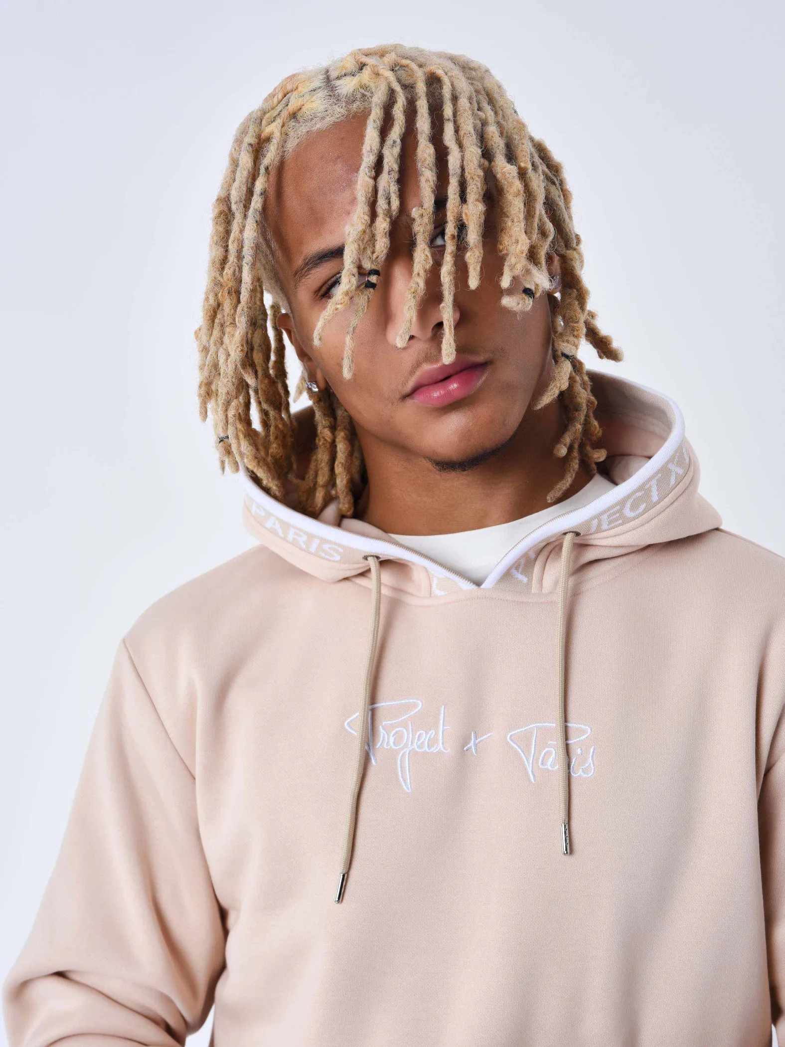 Sudadera con capucha Borde de punto con logotipo