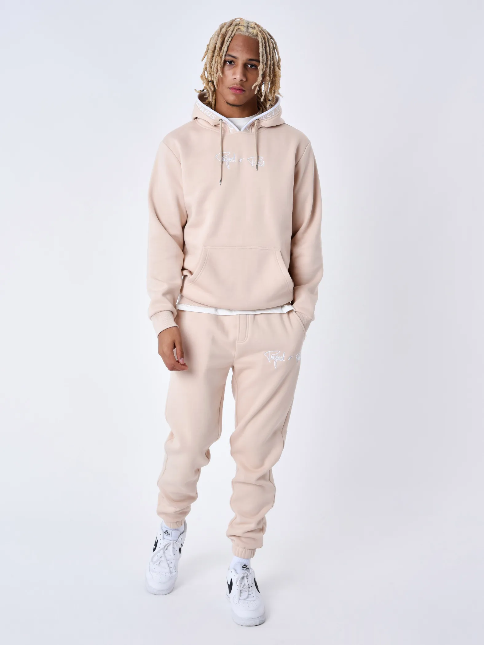 Sudadera con capucha Borde de punto con logotipo