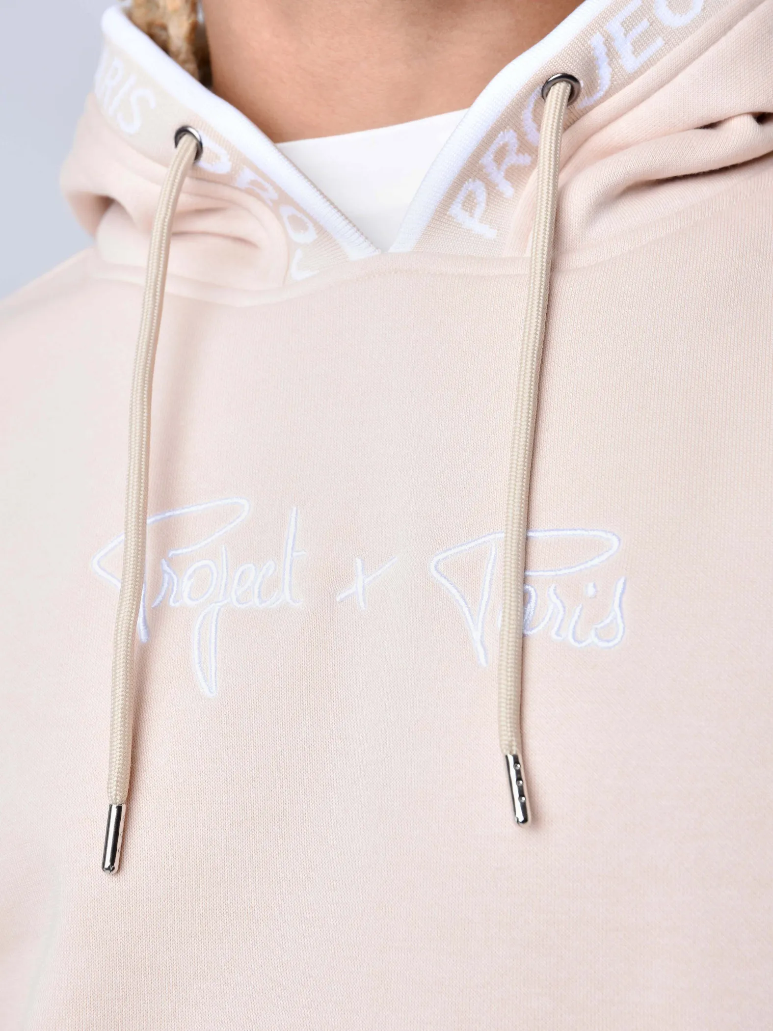 Sudadera con capucha Borde de punto con logotipo