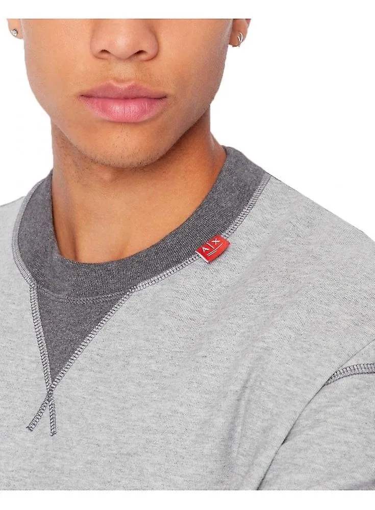 Sudadera de punto para hombre Armani Exchange A|x Hombre Gris Melange