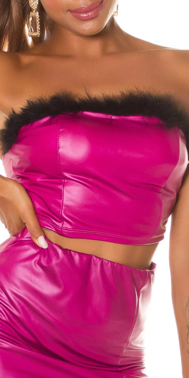 Top Bandeau semi piel Fucsia