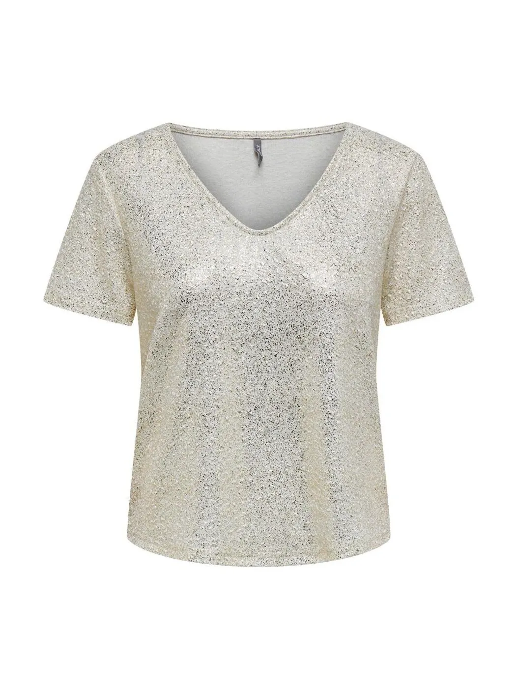 TOP BRILLO ONLY MUJER ONLISA SHINE VNECK BLANCO