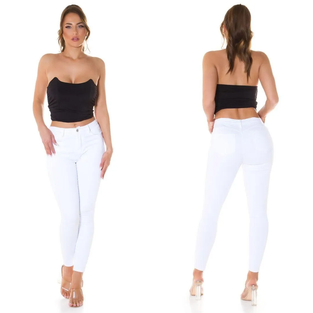 Top corset look de moda Negro