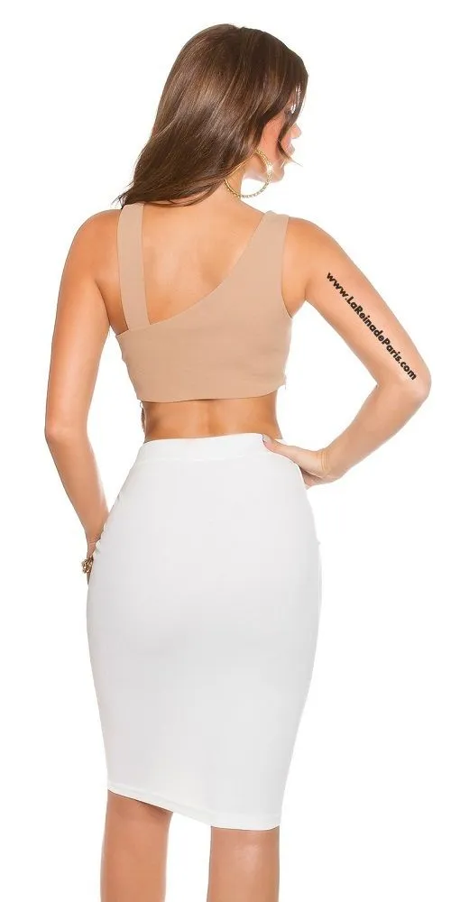 Top crop feminidad sensual capuchino 