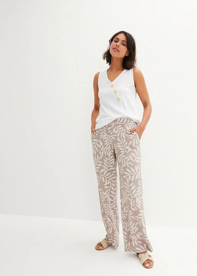 Top de algodón con diseño cruzado y cintura elástica Blanco
