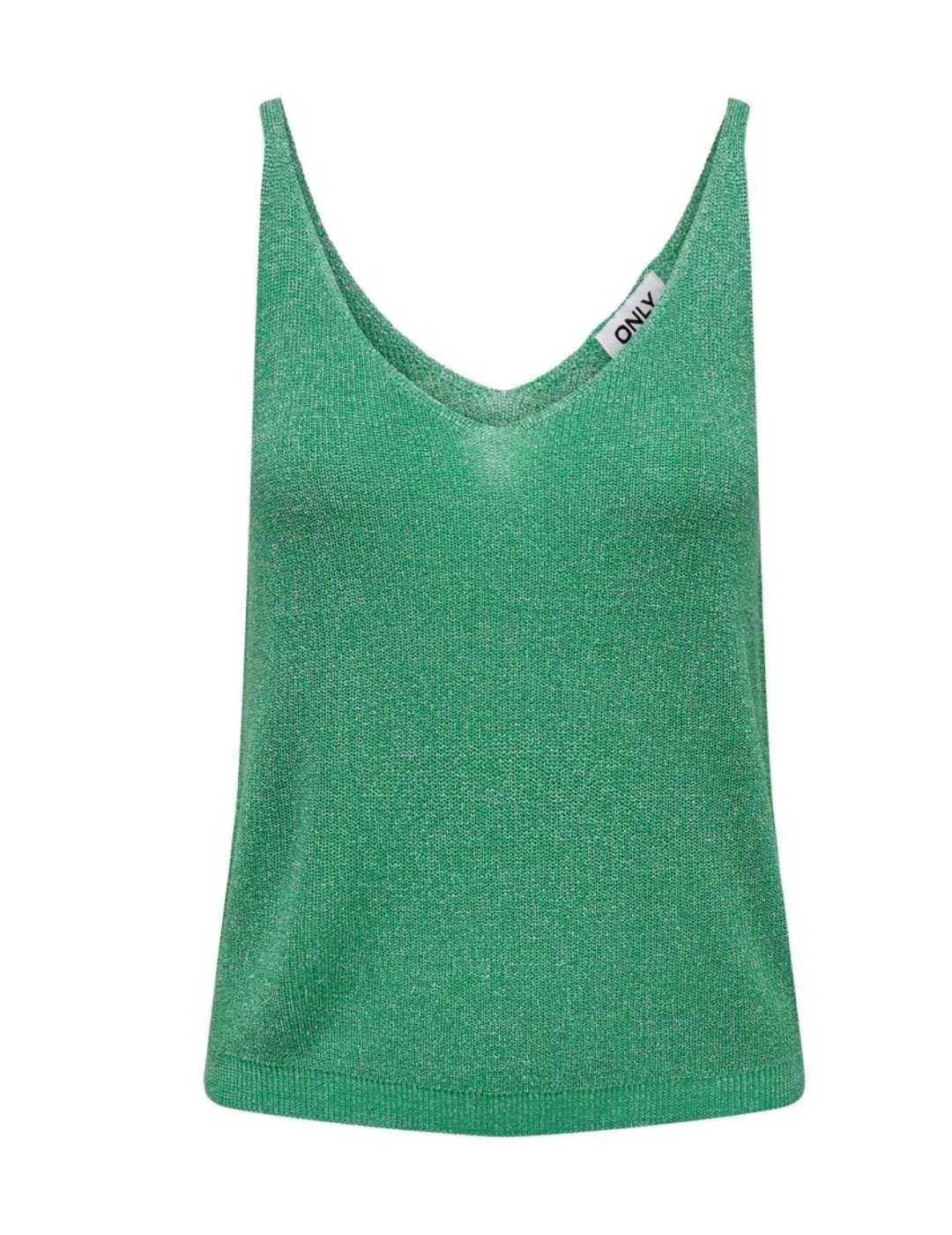 Top Only Shina verde glitter de tirantes para mujer