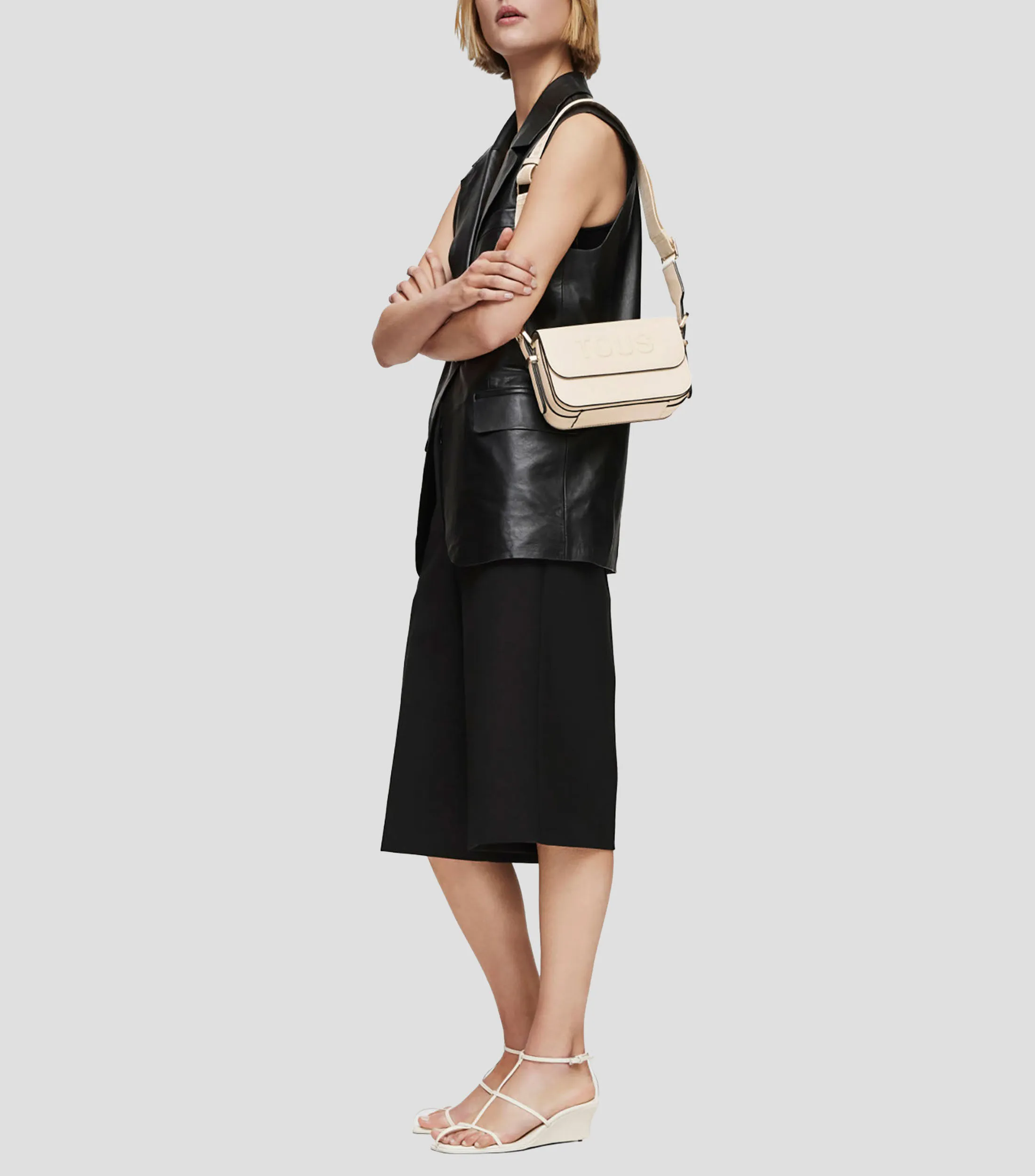Tous Bolso crossbody pequeño beige Brenda Mujer