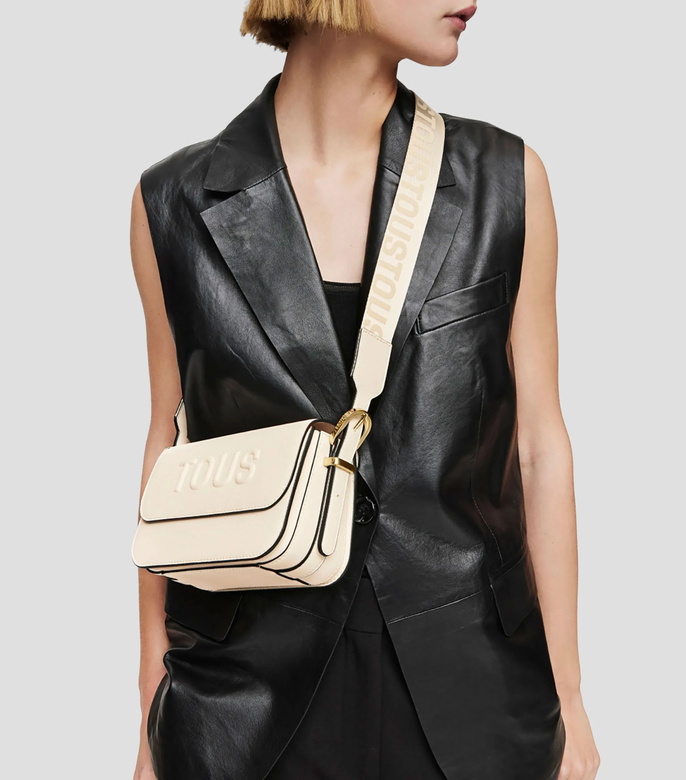 Tous Bolso crossbody pequeño beige Brenda Mujer