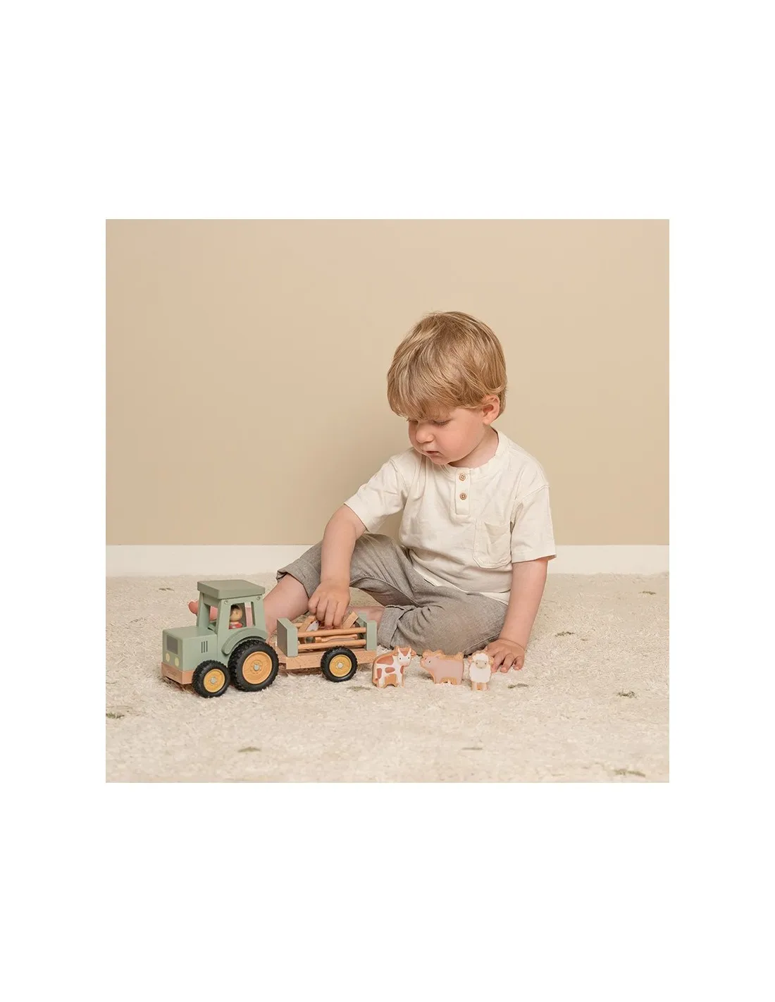 TRACTOR CON TRAILER LD7149 PEQUEÑA GRANJA LITTLE DUTCH