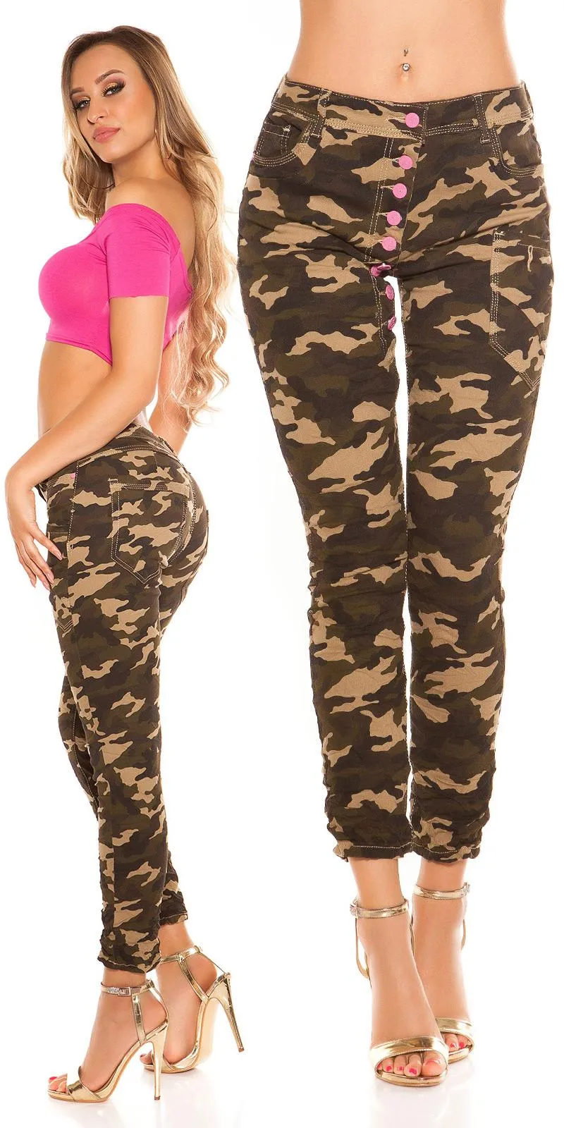Trendy skinny en militar con entrepierna