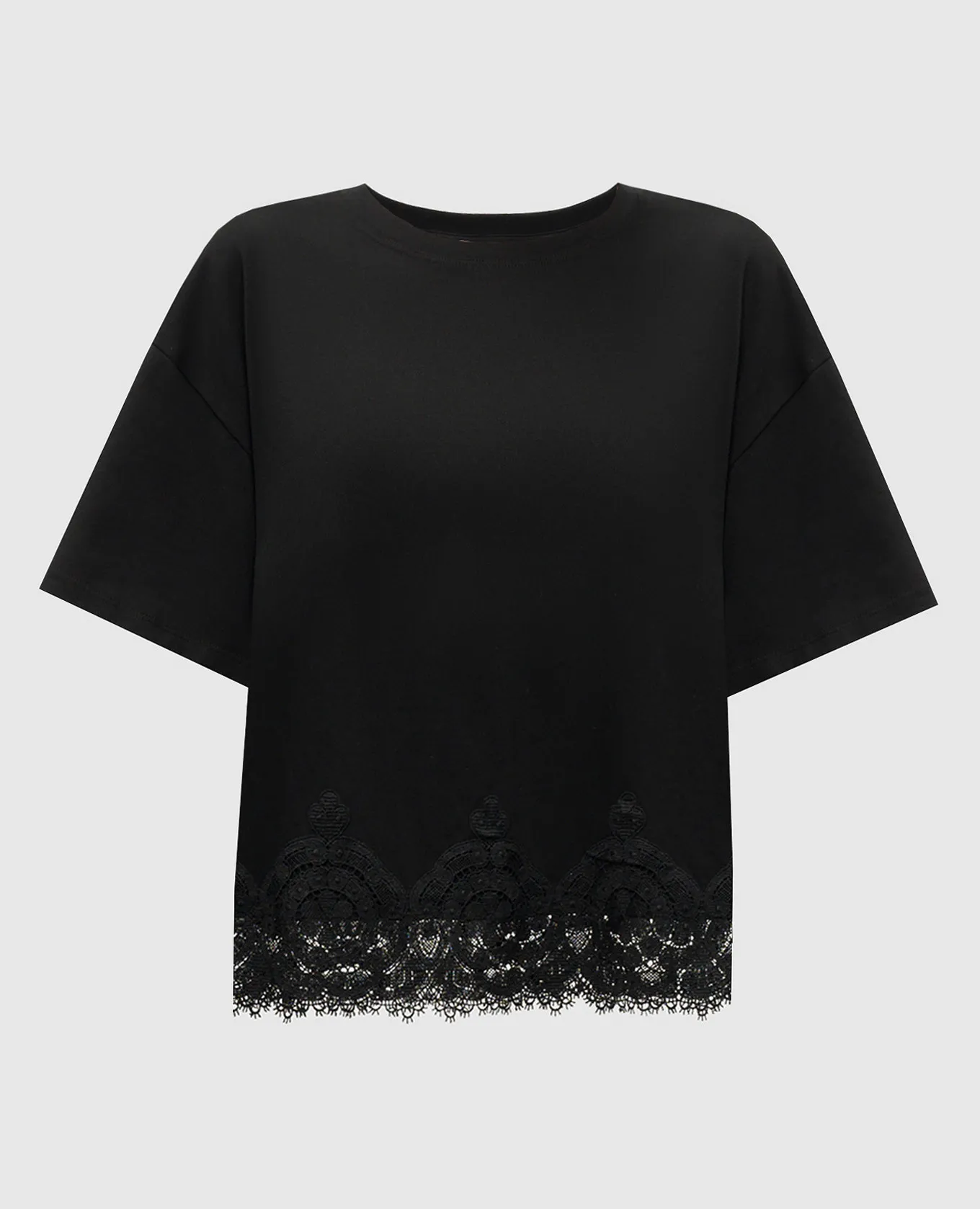 TWINSET BLACK TSHIRT WITH LACE