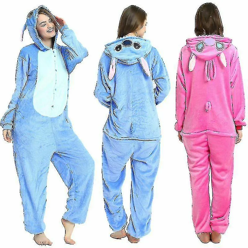 Unisex Adultos Stitch Cosplay Disfraz Animal Pijama Onesie Kigurumi Jumpsuit Ropa de dormir