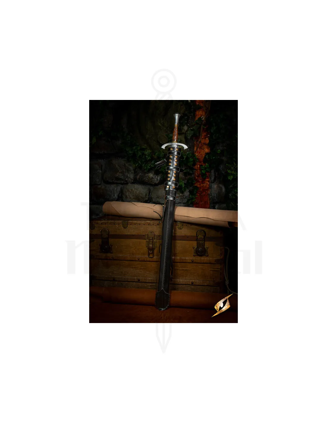 VAINA AJUSTABLE PARA ESPADAS EN CUERO SINTéTICO NEGRO (7596 CM.)