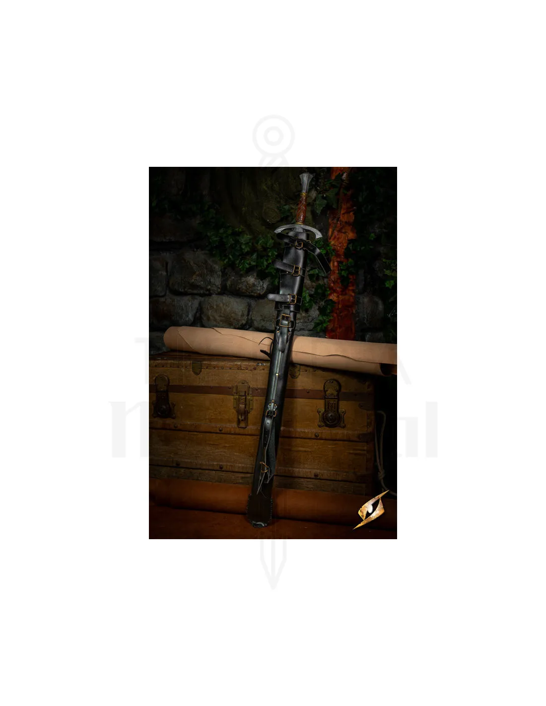 VAINA AJUSTABLE PARA ESPADAS EN CUERO SINTéTICO NEGRO (7596 CM.)