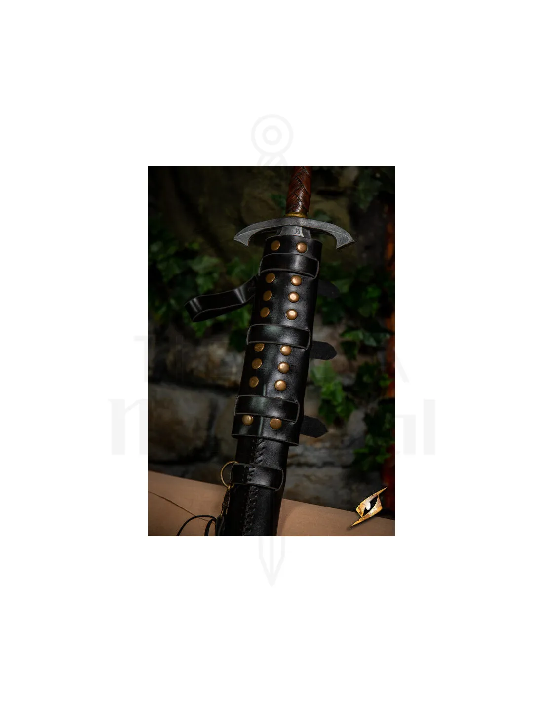 VAINA AJUSTABLE PARA ESPADAS EN CUERO SINTéTICO NEGRO (7596 CM.)