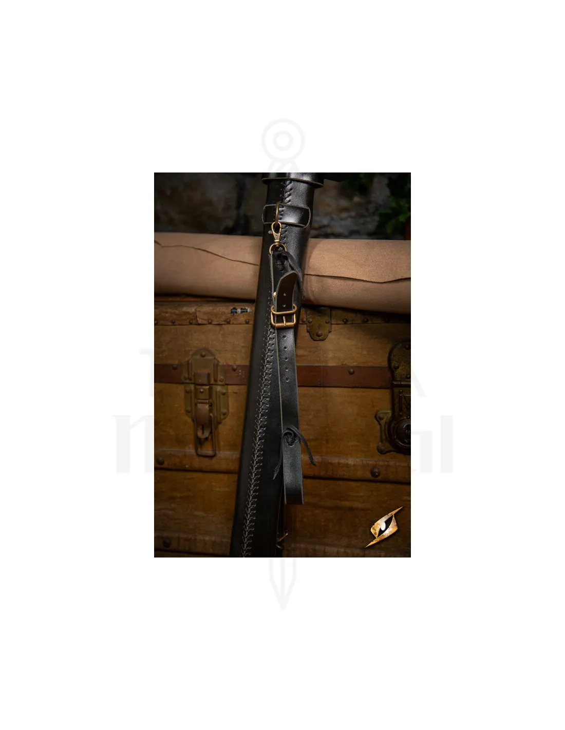 VAINA AJUSTABLE PARA ESPADAS EN CUERO SINTéTICO NEGRO (7596 CM.)