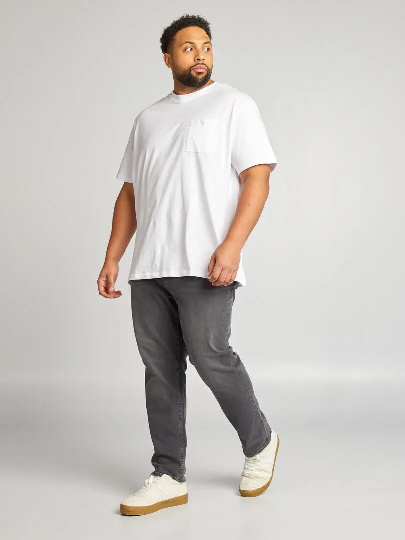 VAQUERO SLIM CON 5 BOLSILLOS  L30  GRIS