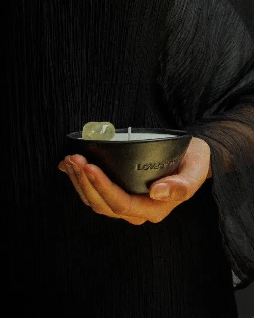 Vela Love & Stones ABUNDANCE Mini Crystal Candle Negro