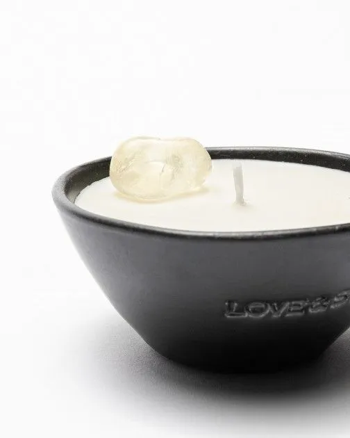 Vela Love & Stones ABUNDANCE Mini Crystal Candle Negro