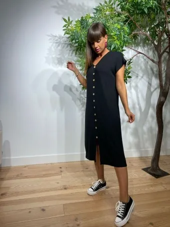 Vestido Botones ALIKA Negro