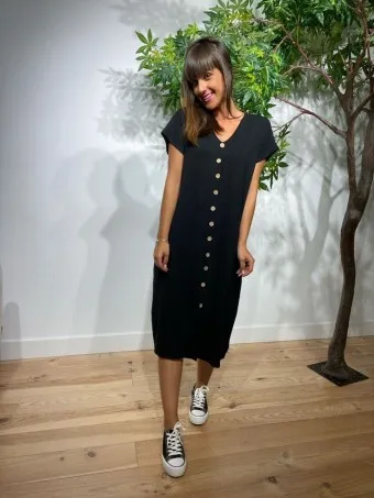 Vestido Botones ALIKA Negro