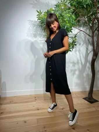 Vestido Botones ALIKA Negro