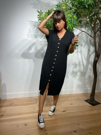 Vestido Botones ALIKA Negro