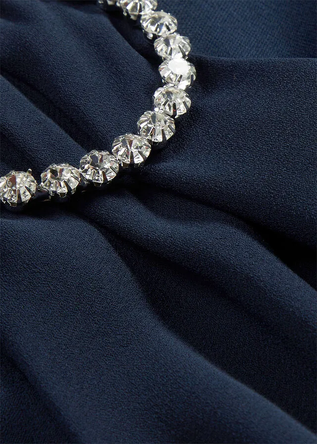 Vestido de gasa con diseño de capas Azul oscuro