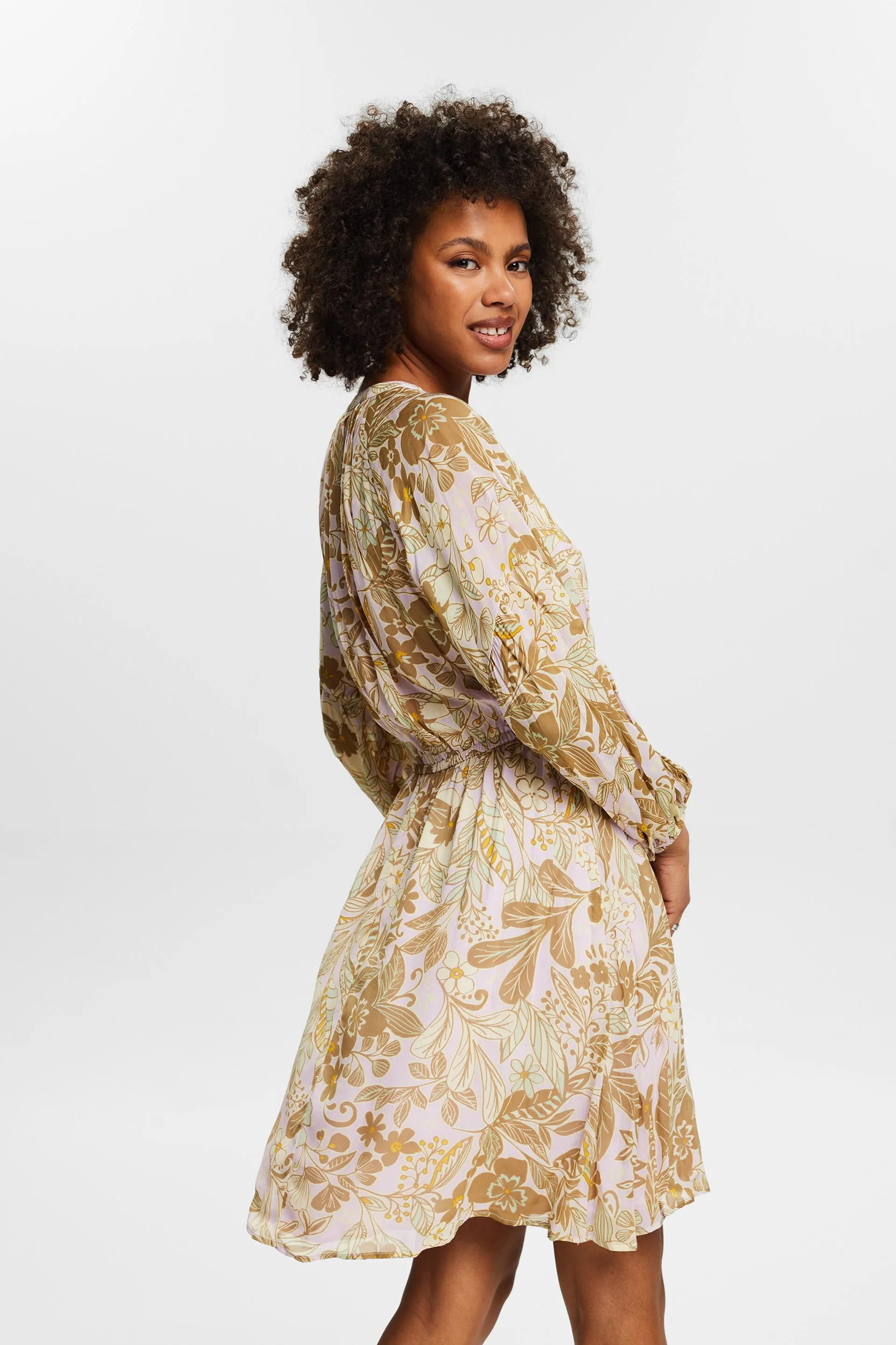Vestido de gasa con estampado de flores