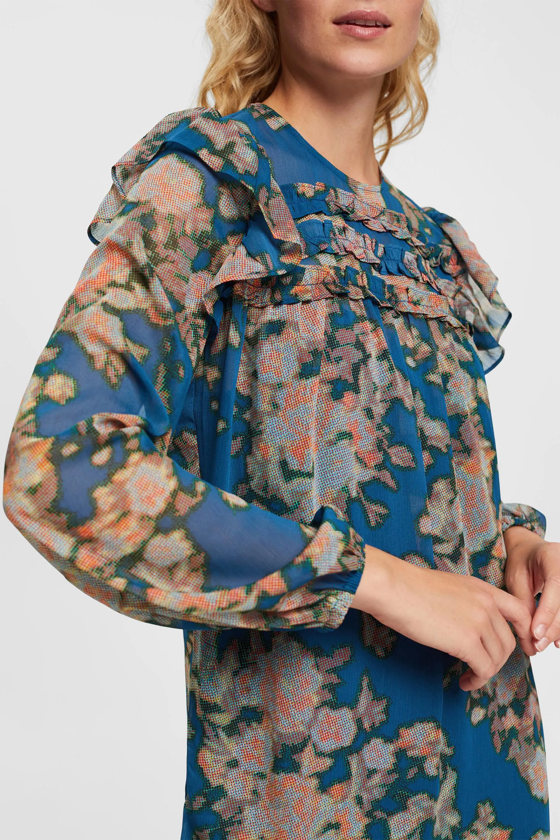 Vestido de gasa con estampado