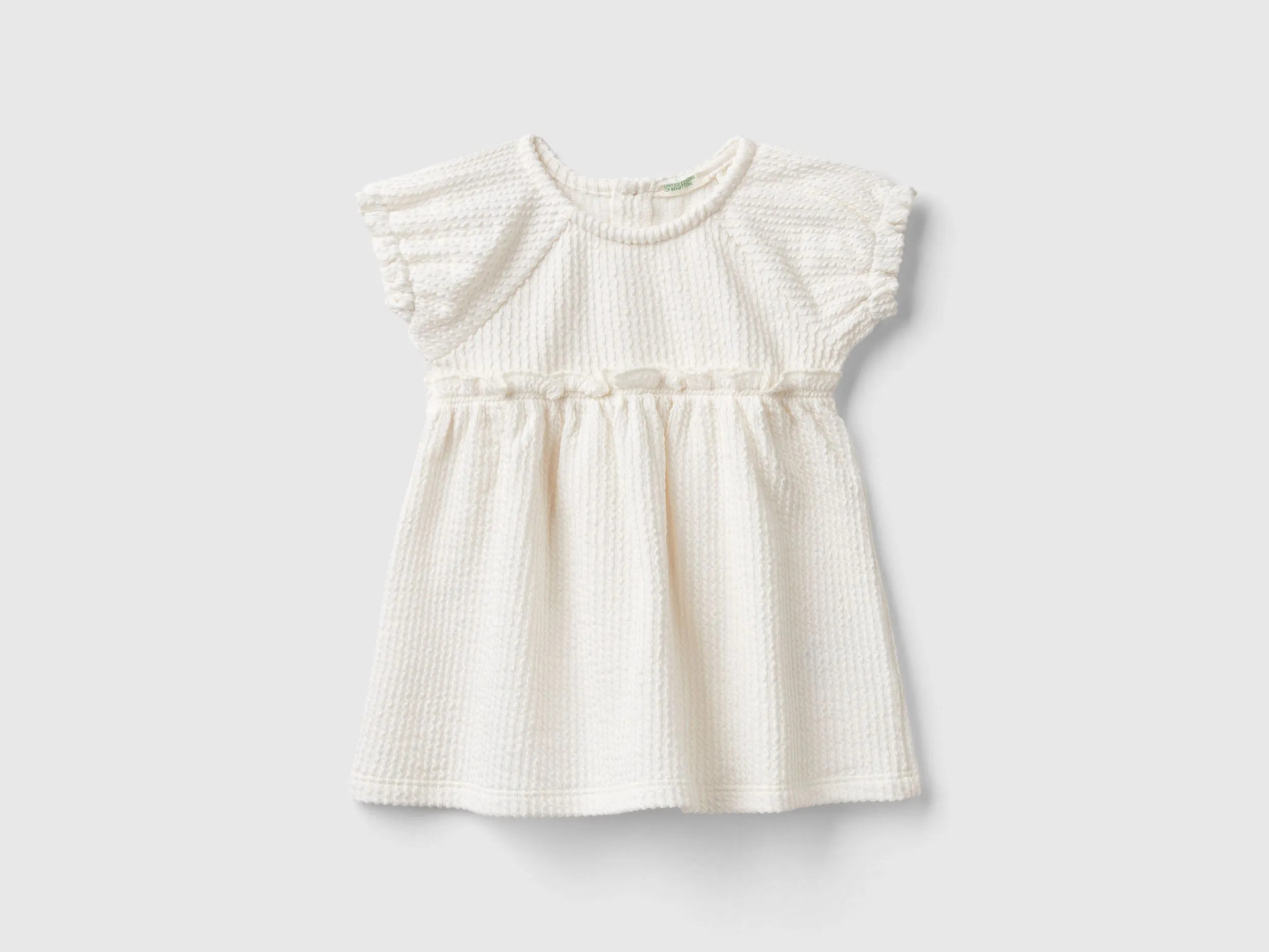 Vestido de jacquard con volantes