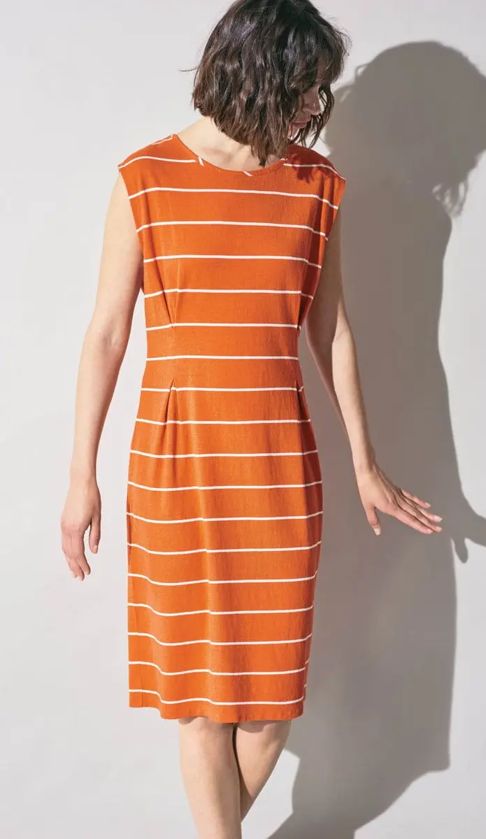 Vestido de rayas sin mangas ecológico para mujer