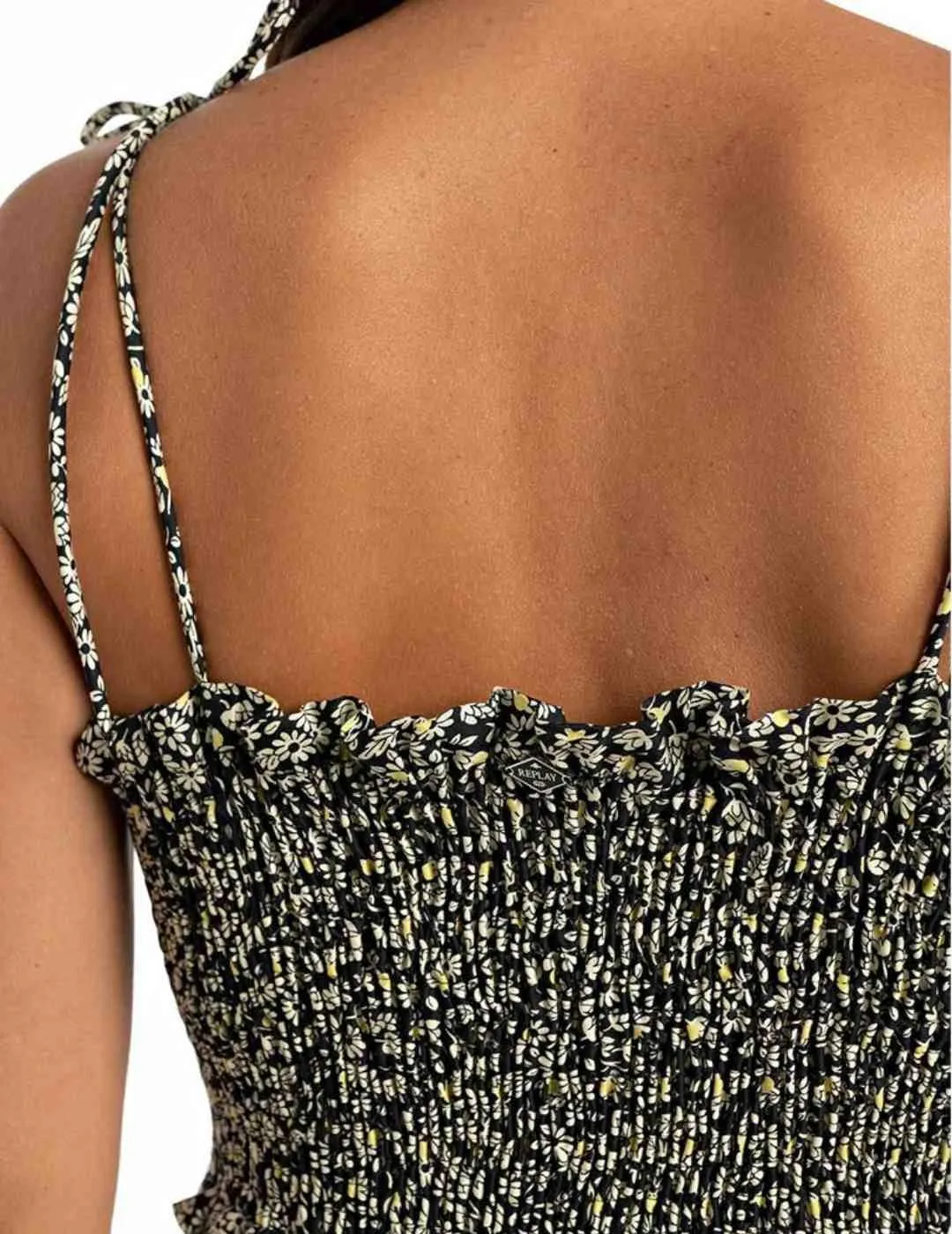 Vestido largo Replay flores de tirantes finos para mujer