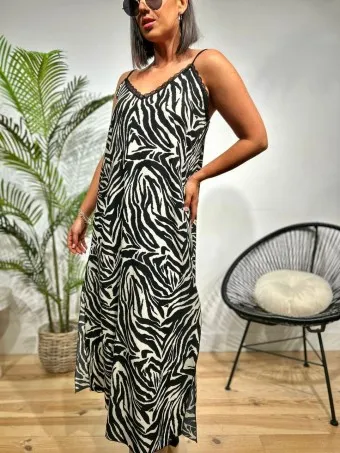 Vestido Lencero Print SAGIRA Cebra