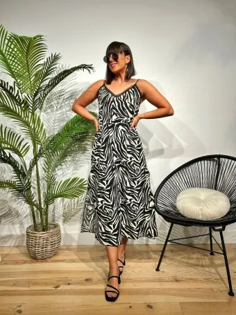 Vestido Lencero Print SAGIRA Cebra
