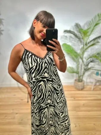 Vestido Lencero Print SAGIRA Cebra