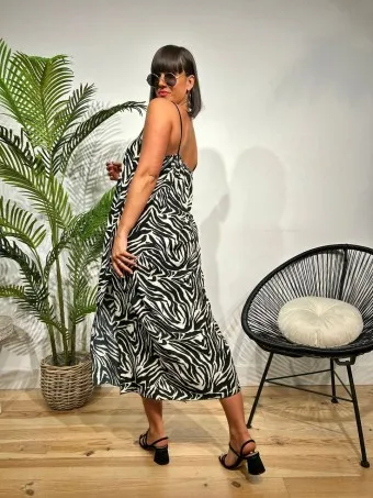 Vestido Lencero Print SAGIRA Cebra
