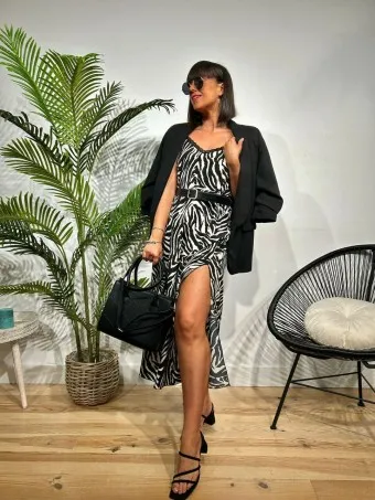 Vestido Lencero Print SAGIRA Cebra