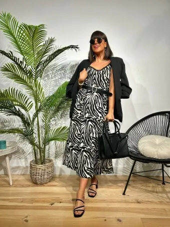 Vestido Lencero Print SAGIRA Cebra