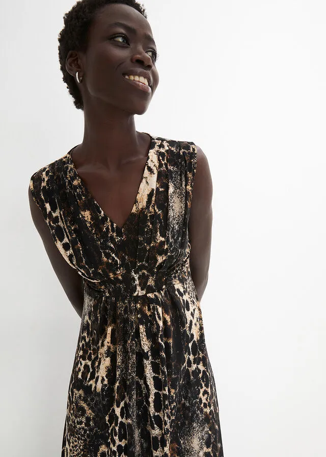 Vestido Marrón con estampado de leopardo
